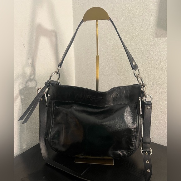 Coach Black Patent Leather Hobo Bag - Picture 1 of 6